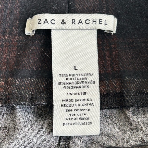 Zac & Rachel Plaid Pull On Stretch Knit Pants - Picture 10 of 13